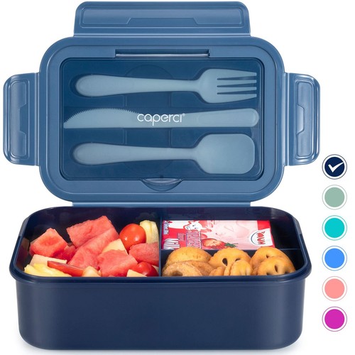 Classic Bento Box Adult Lunch Box for Older Kids - Leakpoof 47 oz 3-Compartme...