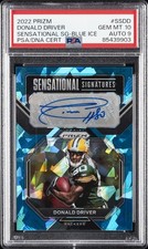 2022 PANINI PRIZM SENSATIONAL SIGNATURES #SSDD DONALD DRIVER 83/99 PSA 10 AUTO 9