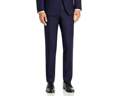 $198 BOSS Huge/Genius Slim Fit Navy Pattern Suit Dress Pants 36 x 32 ymr2526