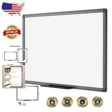 Large 48x36 Magnetic Whiteboard, Smooth ABS Surface, Black Metal Frame, Offic...
