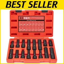 16-Piece Locking Lug Nut Removal Tool Set