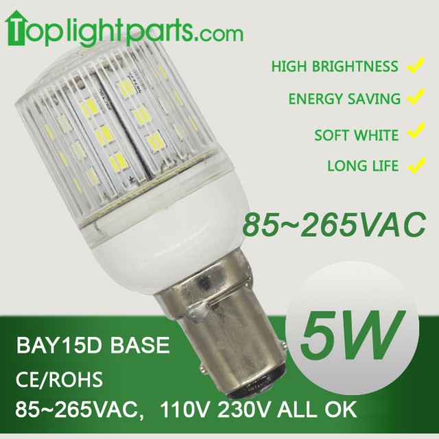(20pcs/pack) Wholesale 120V 230V 85265V BA15D BAY15D White LED Lamp Light Bulb eBay