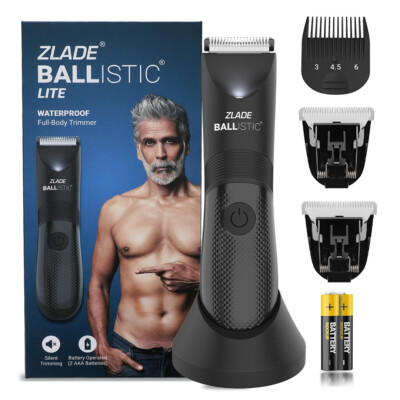 Zlade Ballistic Body Trimmer For Men, Hair Trimmer, Bettery, Cordless, Black, 
