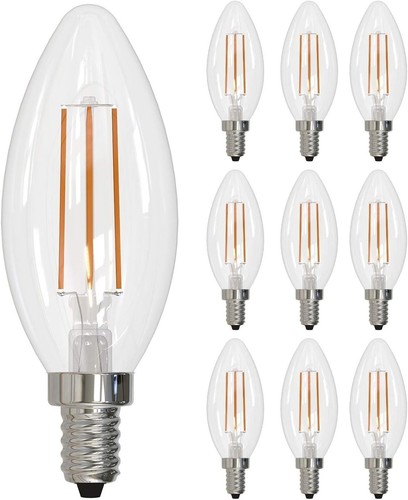 10x 4W High CRI LED Filament Light Bulbs - Antique Style Candelabra Base - Picture 2 of 3