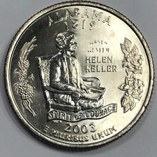 2003 P - Alabama Statehood Quarter Dollar Coin