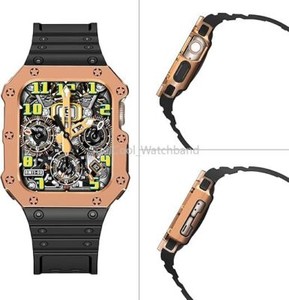 Bande de cas pour Apple Watch Series 9 8 7 SE 6 5 42/44/45/40mm iWatch Strap+Bumper
