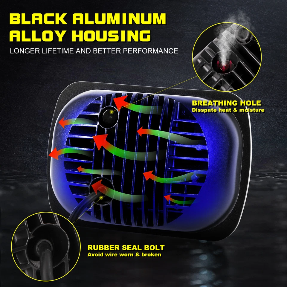 Par de faros LED 7x6 5x7"" alto/bajo sellados para Dodge Ram 50 1983-1993 Ramcharger Foto 4 de 4