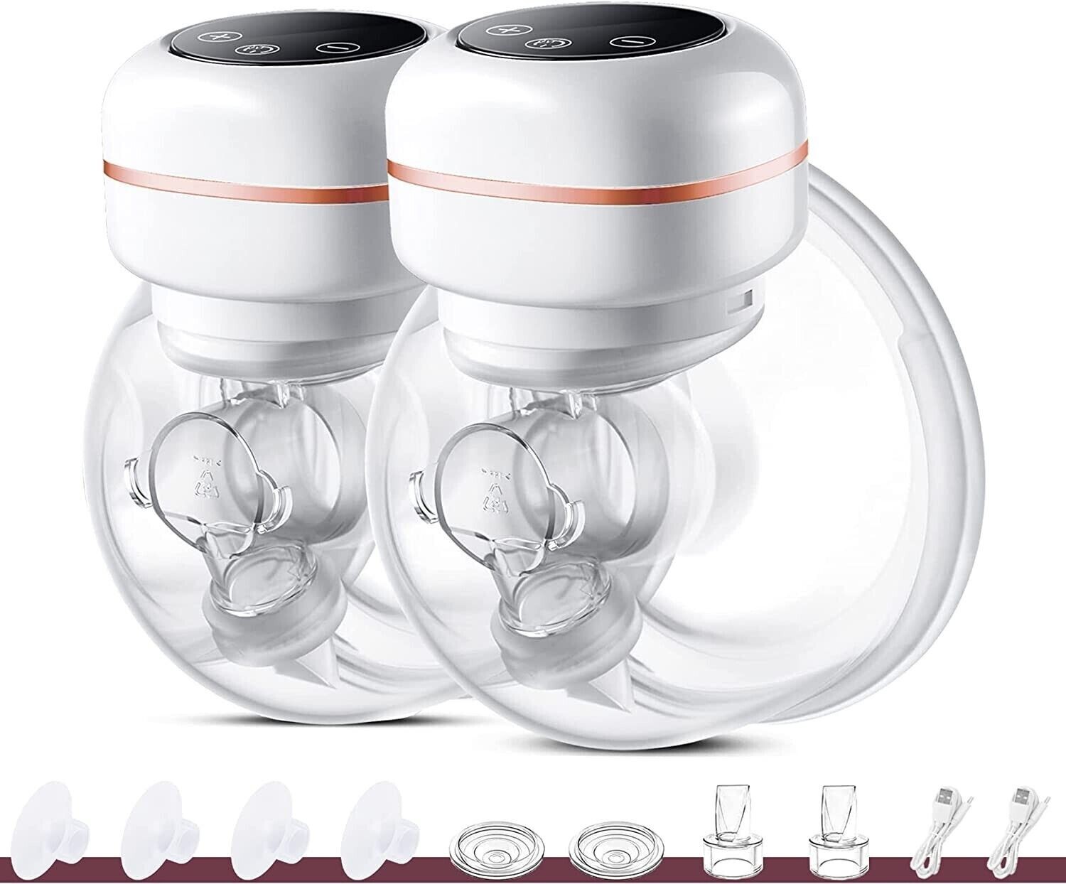 Hands-Free Wearable Breast Pump 2-Pack BPA-Free with 24mm Flange Comfortable Pumping Kit-image