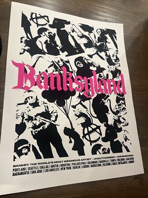 BANSKY Poster -  BANKSYLAND - 2022 - Limited ART Print - VIP Red Edition