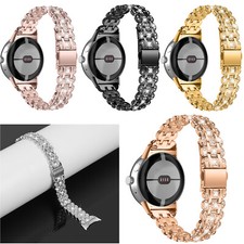 for Google pixel watch Band Metal Crystal Watch Strap Replacement Wristband