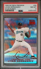 1999 SKYBOX PREMIUM STAR RUBIES PARALLEL #86 LIVAN HERNANDEZ SP #/50 PSA 8 NM-MT