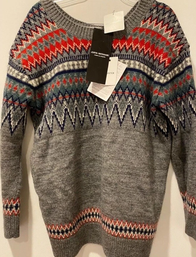 Suéter COMME DES GARCONS Junya Watanabe Mezcla de Lana Jacquard Fair Isle Pequeño Nuevo con Etiquetas Foto 2 de 4