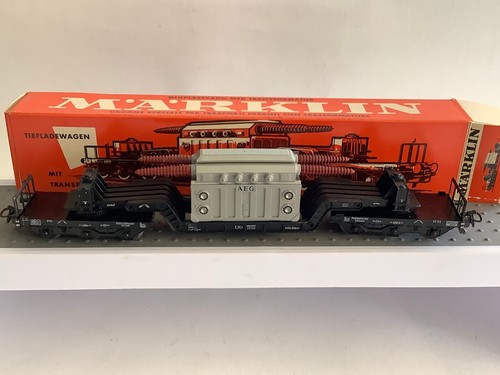✅ Märklin 4617 HO/AC Tiefladewagen SST53 DB mit Transformator⚡TOP⚡(FJ68-13S2/1)