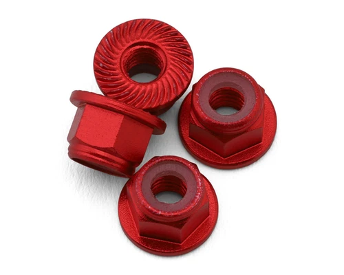 UpGrade RC Aluminum 4mm Serrated Wheel Nuts (4) (Red) [UPG-11011]