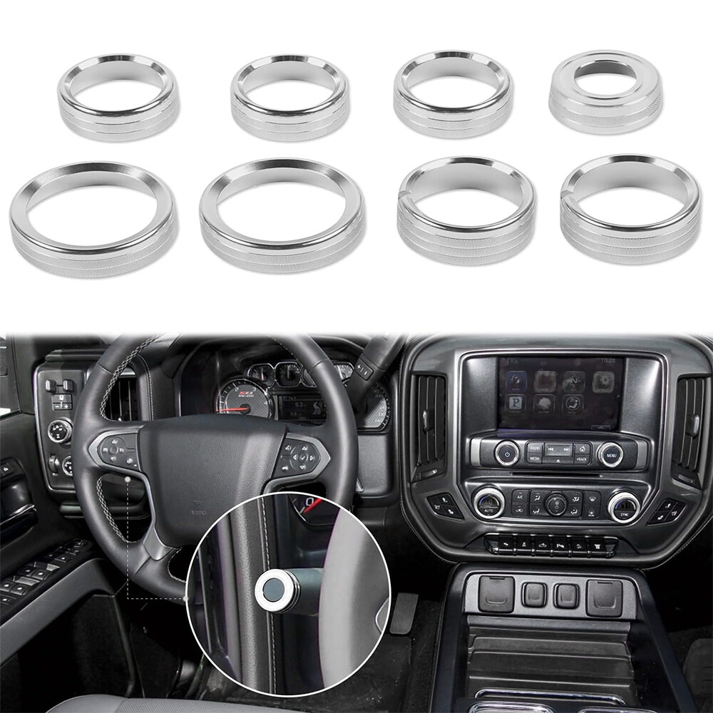 Central Control Switch Knob Cover Trim For Chevy Silverado/Suburban/Sierra 14-18
