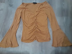 mustard yellow bell sleeve top