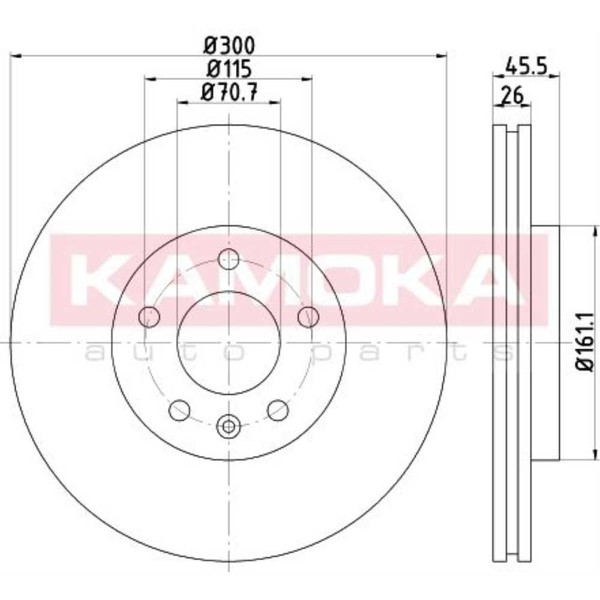 Kamoka 2X Bremsscheibe Vorne Ø300 Mm FüR Opel Astra J P10 2.0 Cdti 1.7 P12 1.6-image