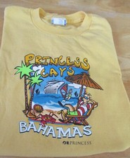 Princess Cruises -Graphic Princess Cays Bahamas T- shirt Size 10-12 Yellow Kids