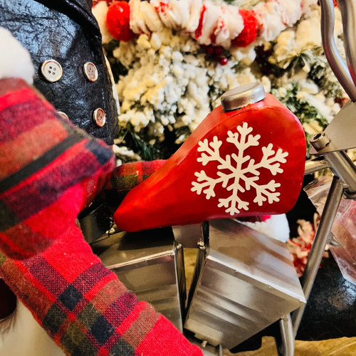 Cool Santa in Leather Jacket and Motorcycle Christmas Decor - Picture 7 of 7