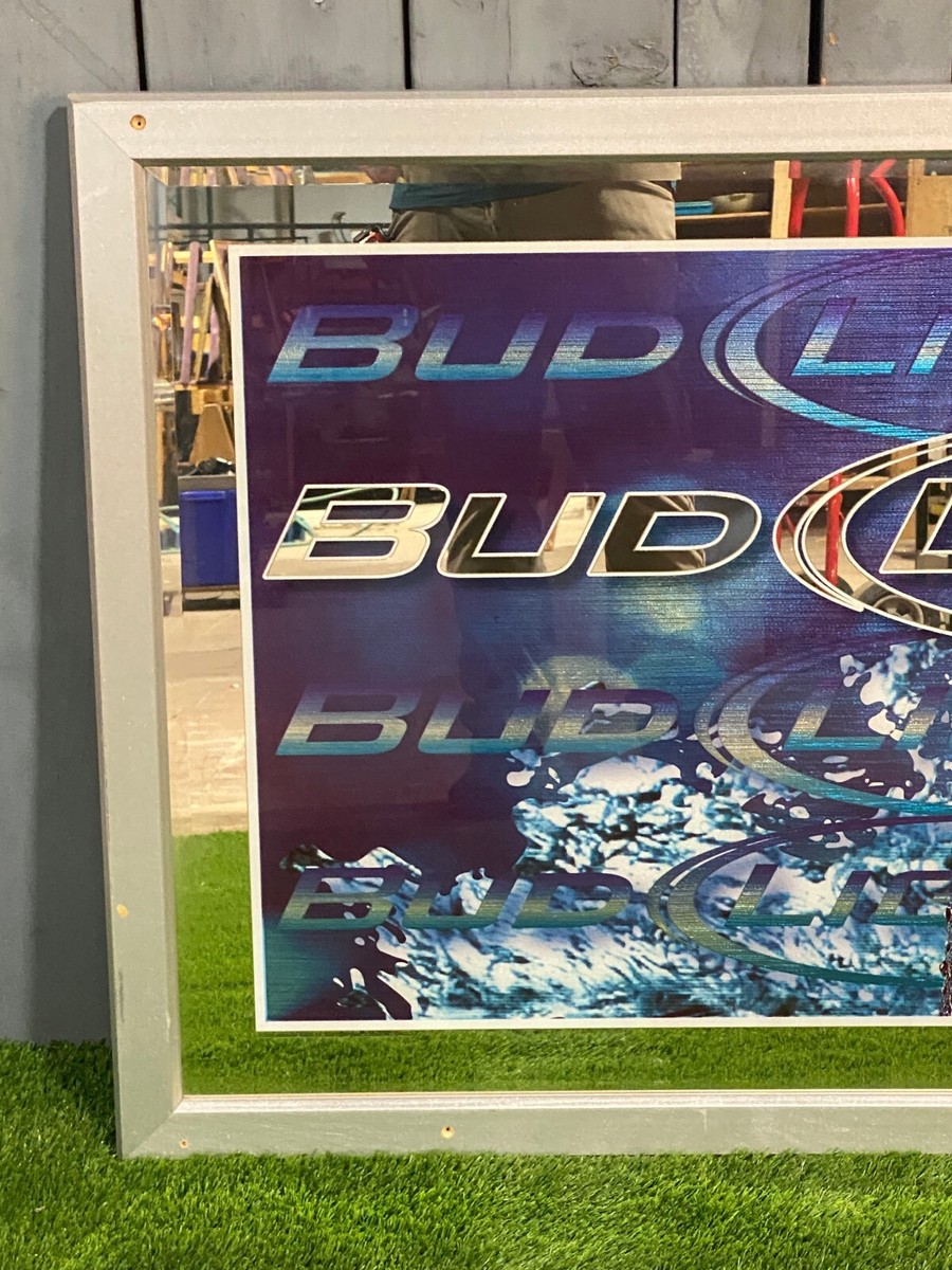 Bud Light Beer Square Bar Mirror Sign Budweiser 2006 48x31 inch