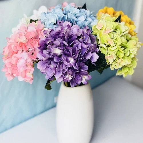 Artificial Hydrangea Flowers Fake Silk Bride Bouquet Home Wedding Garden Decor - Picture 9 of 32