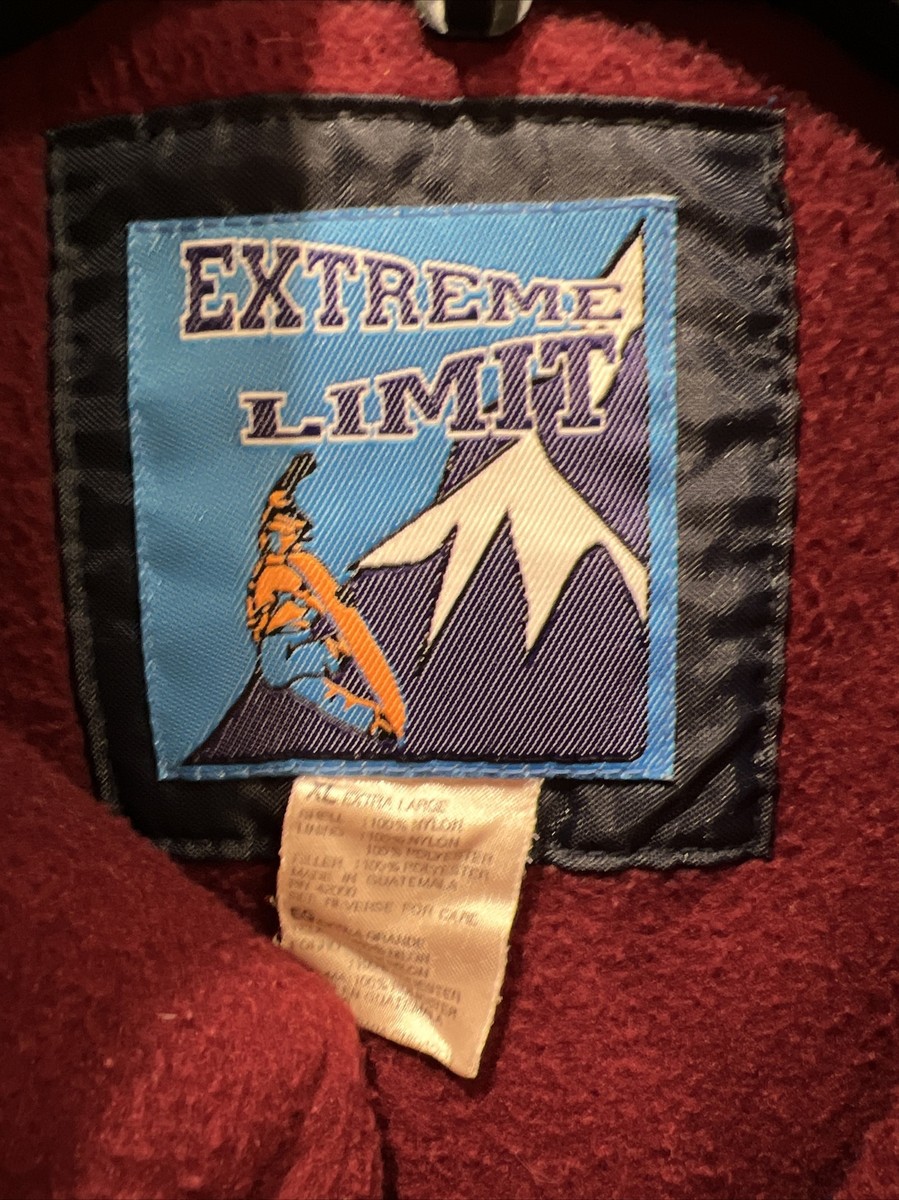 XL Ski Jacket Extreme Limit Men, Color Block 90s Coat. Wine