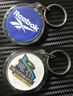 VINTAGE 90er REEBOK ULTRALIT 3D TRAINER DOPPELSEITIGER SCHLÜSSELRING SOUVENIR TASCHE CHARM