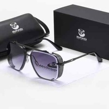 Premium Black Frame Black Lenses Men Women Aviator Sunglasses with Case UV