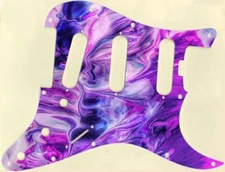 Stratocaster Pickguard Custom to fit Fender SSS 11 Hole Elite Abstract Purple