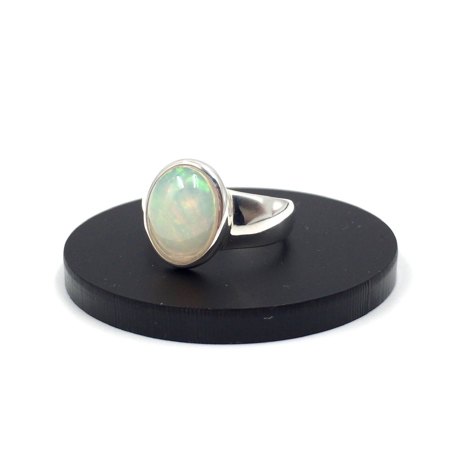 Solid 925 Silver Ring Opal 3.5ct Solid Band Ring … - image 3