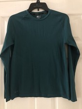 Boys Teal Russell Dri Power 360 Long Sleeve Athletic Casual Top, Size XL 14-16 