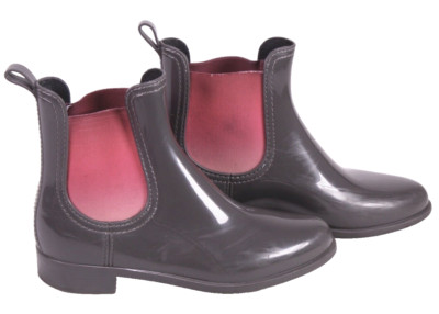 Navyboot Gummistiefel Chelsea Boots Damen Stiefeletten Gr. 36 grau pink SH47