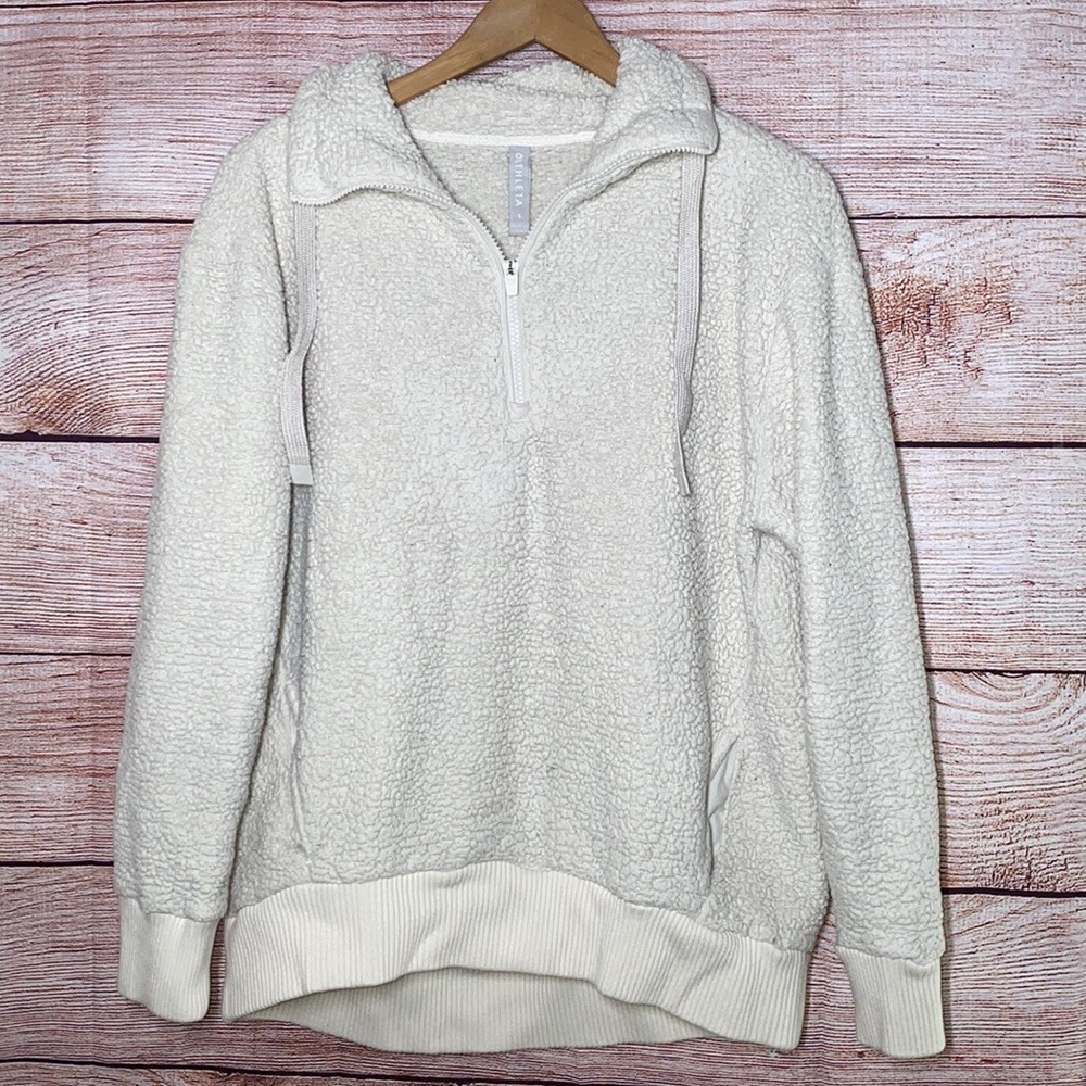Athleta Tugga Sherpa Teddy Jacket Neutral Small