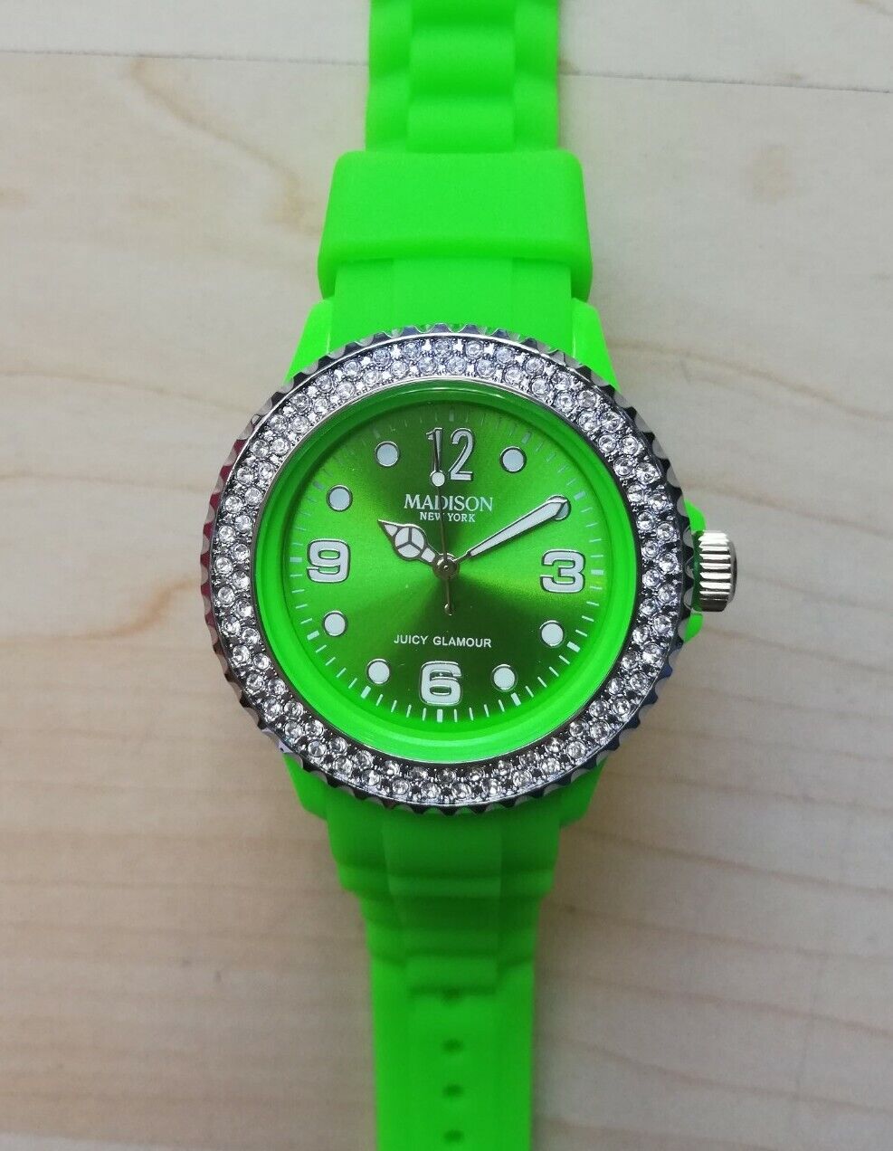 NEW Green Madison New York Juicy Glamour Watch with Swarovski Elements Watch