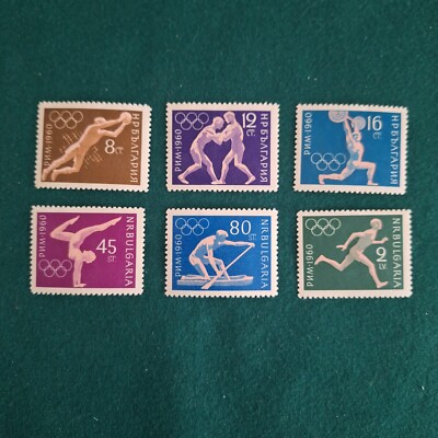 BULGARIEN 1960 OLYMPISCHE SPIELE IN ROM komplette Serie 6 Val postfrisch MNH **