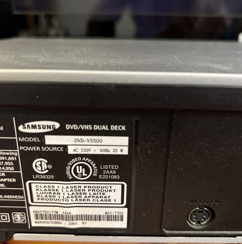 Samsung DVD/VHS Combo DVD-V5500 Recorder Player VCR no Remote DVD Won’t Load - Picture 9 of 9