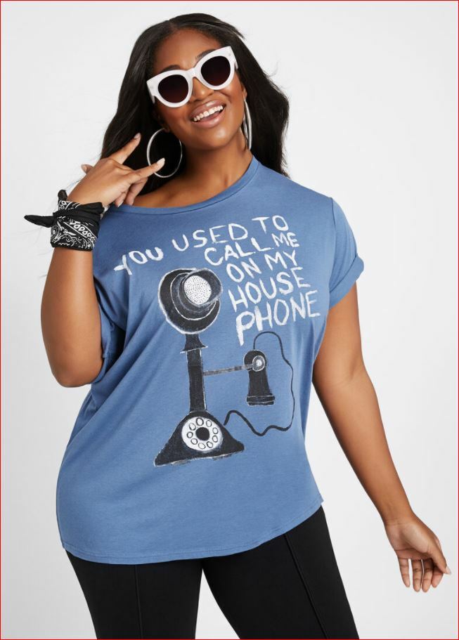 DUBGEE by WHOOPI women t-shirt tee 9006-C cobalt blue modal cotton sz L $98