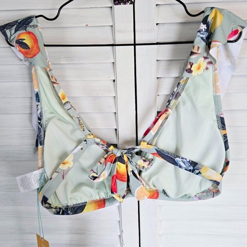 Neu mit Etikett Kona Sol BRALETTE-BIKINI-OBERTEIL WEICHES RÜSCHEN TROPISCHES FRÜCHTEDRUCK XL (16-18) - Bild 7 von 8