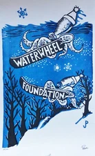 PHISH JIM POLLOCK WATERWHEEL FOUNDATION WINTER OCTOPI LINOCUT Hand Signed #100
