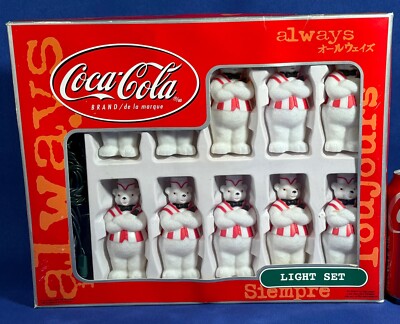POLAR BEAR Coca-Cola STRING LIGHTS SET - Indoor OUTDOOR 10 Lights COKE Cavanagh