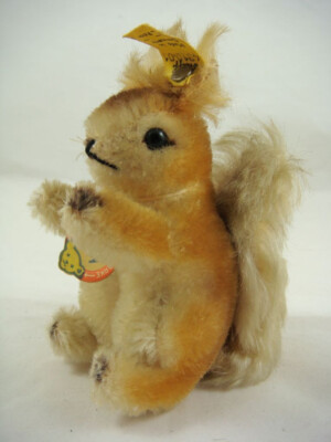 STEIFF Eichhörnchen POSSY mit Knopf und Fahne,  ab 1969