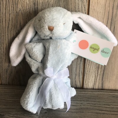 Angel Dear Blue Bunny Rabbit Baby Security Blanket Lovey NWT