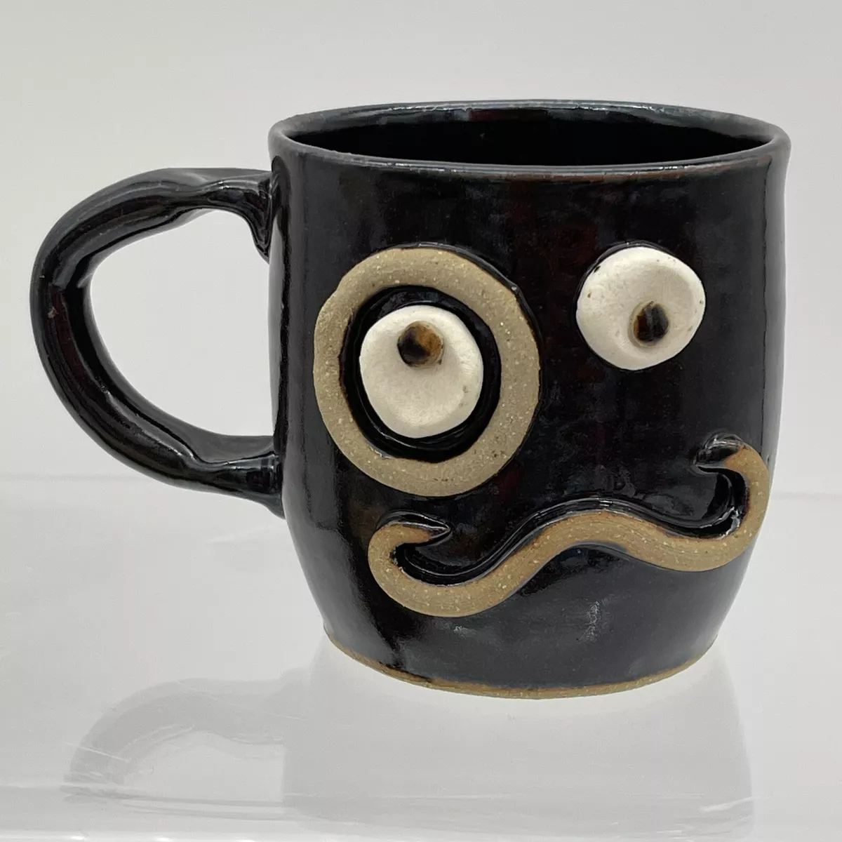 Ugly Face Pottery 3D Man With Mustache Mug – Mug Barista