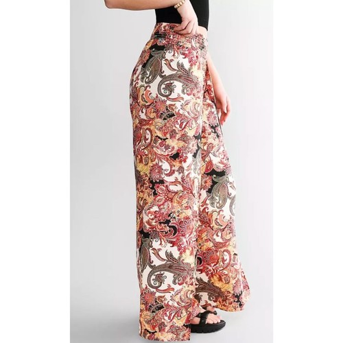 BUCKLE DAYTRIP Beachy Boho Paisley Floral Flyaway Wide-Leg Pant Size Large (10) - Picture 5 of 10