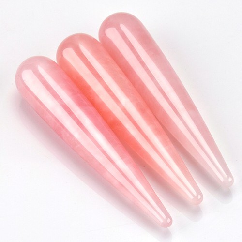 Varita de masaje de cristal de cuarzo rosa natural de 10 cm 1 pieza piedras preciosas placer varita Yoni - Imagen 4 de 6