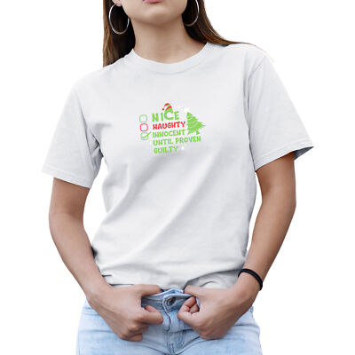 Lustiges freches oder schönes Damen Weihnachten T-Shirt Innocent Shirt Freizeit ihr Schnee...