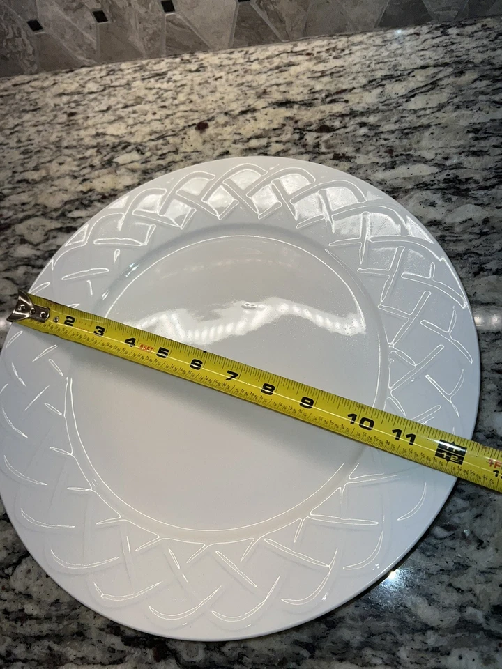 Plato de picnic por Oneida plato redondo 12" celosía blanca Foto 3 de 4