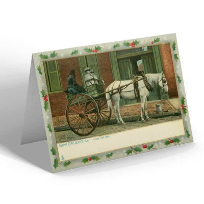 WEIHNACHTSKARTE Vintage Louisiana USA - New Orleans. Kreolisches Milchmädchen