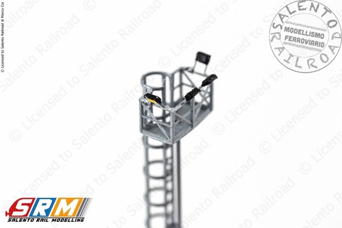 SRM790 torre faro FS a terrazzini da 26 cm con led funzionanti scala 1:87 H0 - Foto 7 di 8