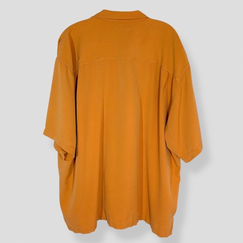 Tommy Bahama 100% Silk Orange Short Sleeve Casual Button Up Size XXL Hawaiian - Picture 5 of 9